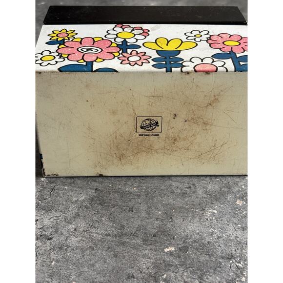 Ohio Art Flower Power Recipe Box 1970s - Picture 7 of 8